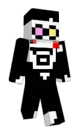black and white Minecraft skin — Classic model — first worn by C4tG4mer