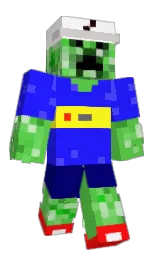 apple and blue Minecraft skin — Classic model