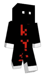 black and white Minecraft skin — Classic model