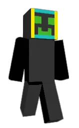 mine shaft and black Minecraft skin — Slim model