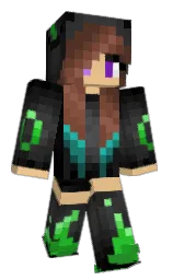 black and chalky Minecraft skin — Classic model — first worn by CrystalVixen