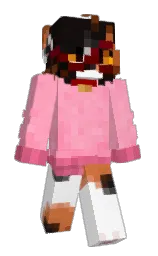 white and carnation pink Minecraft skin — Slim model — first worn by HazeyFluff