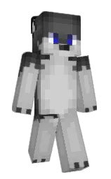 silver and tundora Minecraft skin — Slim model — first worn by Tharovin