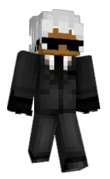 silver and black Minecraft skin — Slim model