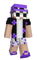 Leguitisbrskk's Minecraft skin wearing the Purple Heart cape