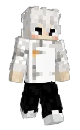 white and black Minecraft skin — Slim model