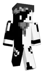 black and white Minecraft skin — Classic model — first worn by Cxdric_GG