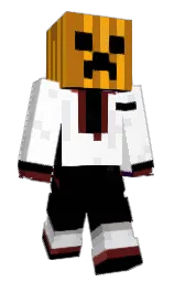 black and white Minecraft skin — Classic model — first worn by FL1M_Z