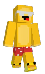 lightning yellow and cinnabar Minecraft skin — Slim model — first worn by bhopperzeavs