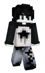 black and woodsmoke Minecraft skin — Slim model — first worn by arzinityluv