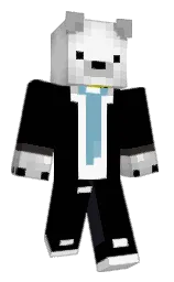 black and white Minecraft skin — Classic model