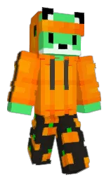 flush orange and pastel green Minecraft skin — Classic model