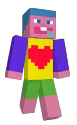 deep blush and purple heart Minecraft skin — Classic model
