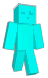 cyan / aqua Minecraft skin — Classic model — first worn by heideyoshi