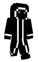 black and white Minecraft skin — Classic model