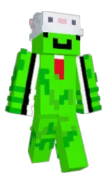 harlequin and green Minecraft skin — Classic model — first worn by dmihano