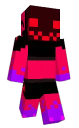 torch red and black Minecraft skin — Classic model — first worn by ShortC1rcuit