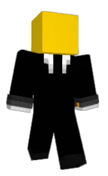 black and gold Minecraft skin — Classic model — first worn by Mr_Yellow144