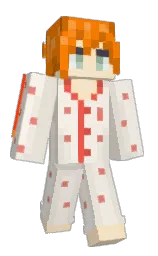 white linen and dawn pink Minecraft skin — Slim model — first worn by ichigo_pineapple