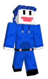 blue ribbon and white Minecraft skin — Classic model
