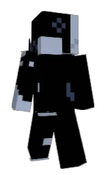 cadet blue and black Minecraft skin — Classic model — first worn by SheDaBoss