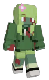 fern green and black Minecraft skin — Slim model