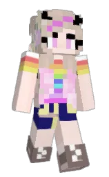 fair pink and soft amber Minecraft skin — Slim model