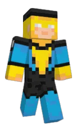 mine shaft and curious blue Minecraft skin — Classic model