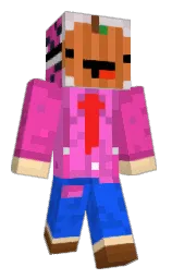 brilliant rose and caramel Minecraft skin — Classic model — first worn by harumakio_