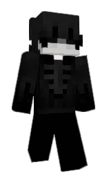 black and cod gray Minecraft skin — Slim model