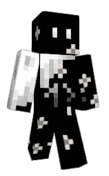 black and white Minecraft skin — Classic model