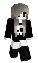 black and white Minecraft skin — Slim model