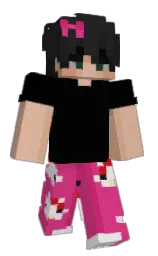 cerise and black Minecraft skin — Slim model
