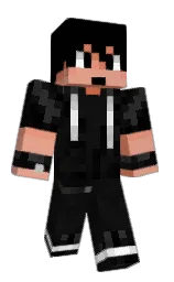 black and cod gray Minecraft skin — Classic model — first worn by rbeu
