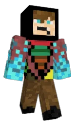 black and turquoise blue Minecraft skin — Classic model