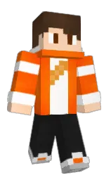 white and international orange Minecraft skin — Classic model