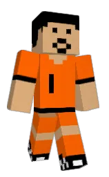 blaze orange and black Minecraft skin — Classic model