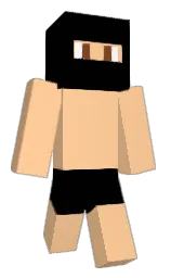 peach orange and black Minecraft skin — Classic model — first worn by miniil