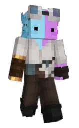 silver rust and cocoa brown Minecraft skin — Slim model — first worn by TrueAxoYT