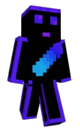 black and electric violet Minecraft skin — Classic model