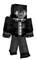 black and cod gray Minecraft skin — Classic model — first worn by BensonTheBunny