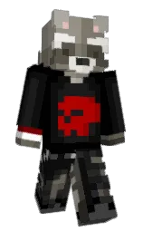 black and flint Minecraft skin — Classic model — first worn by JustFilipGamer