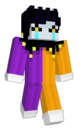 black and orange peel Minecraft skin — Classic model — first worn by Xiboca013