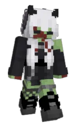 black and french gray Minecraft skin — Slim model — first worn by midnightmisery_