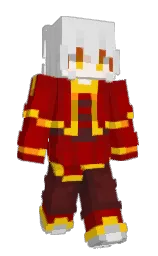 bright red and mercury Minecraft skin — Slim model — first worn by RankoBlaze