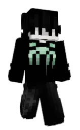 black and cod gray Minecraft skin — Slim model — first worn by specificaly