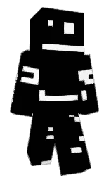 black and white Minecraft skin — Classic model