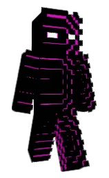 black and shocking pink Minecraft skin — Classic model — first worn by ScreepsPlayer