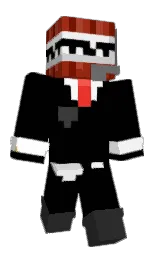 black and white Minecraft skin — Classic model — first worn by AtlAs0lssWtLL