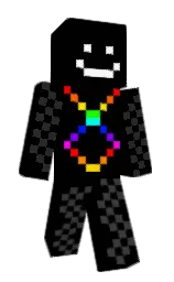 black and white Minecraft skin — Classic model — first worn by grisha_ya